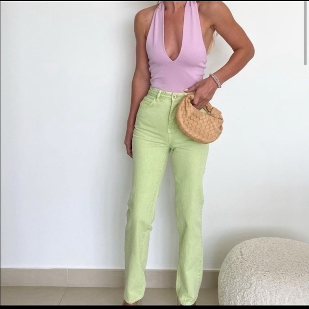 Zara long like green jeans